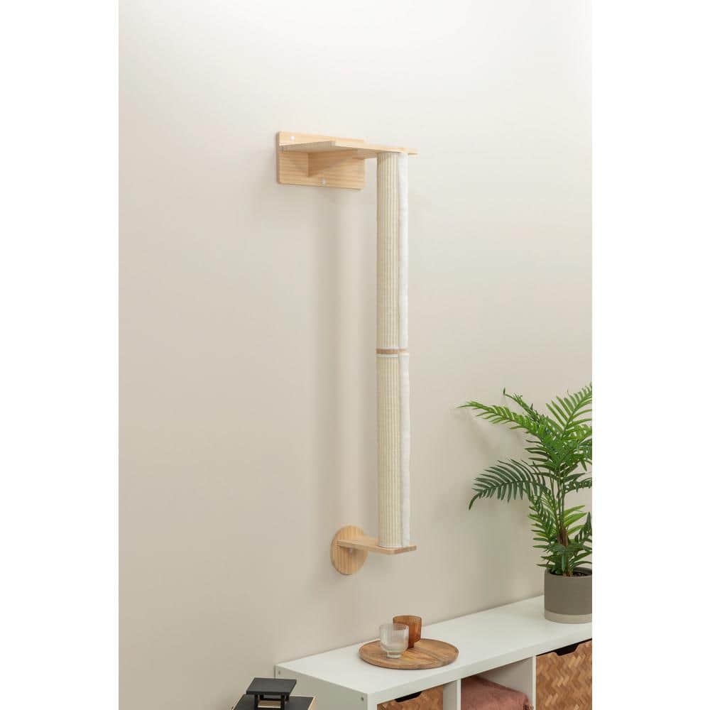 Natural Wall Mounted Sisal Cat Scratching Post with Ledge