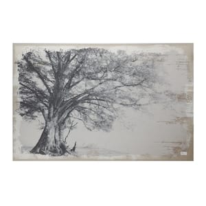 Arboreal Black/Gray Shelter Canvas Wall Art Print