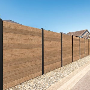 3 in. x 3 in. x 99 in. Mixed Materials Matte Black Line Fence Post Kit