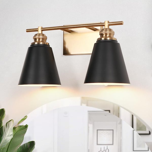 Brushed gold deals vanity lights