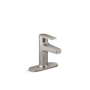 Taut Single Handle Single Hole 1.2 GPM Bathroom Sink Faucet with Escutcheon in Brushed Nickel