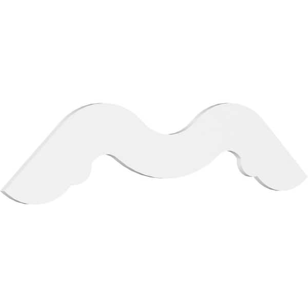Ekena Millwork 1 in. x 72 in. x 30 in. (10/12) Pitch Midway Gable Pediment Architectural Grade PVC Moulding