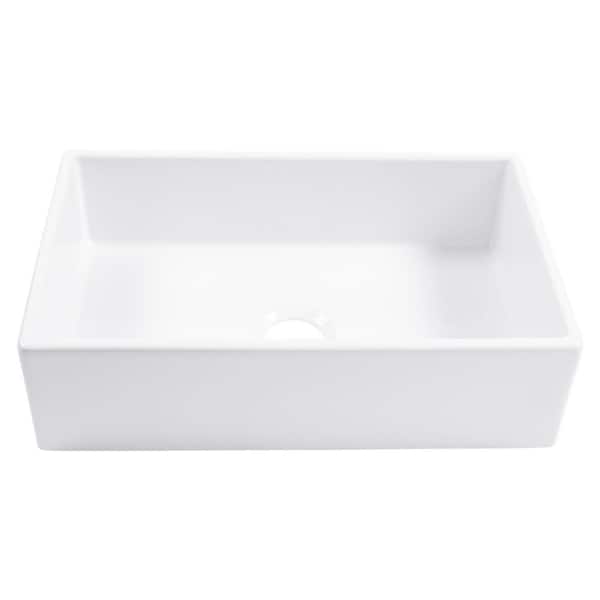 SINKOLOGY Turner 30 in. Farmhouse Apron Front Undermount Single Bowl Crisp White Fireclay Kitchen Sink