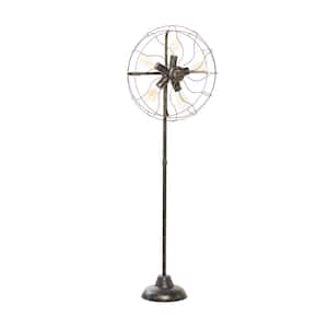 55 in. Bronze Metal Vintage Fan Shape Floor Lamp