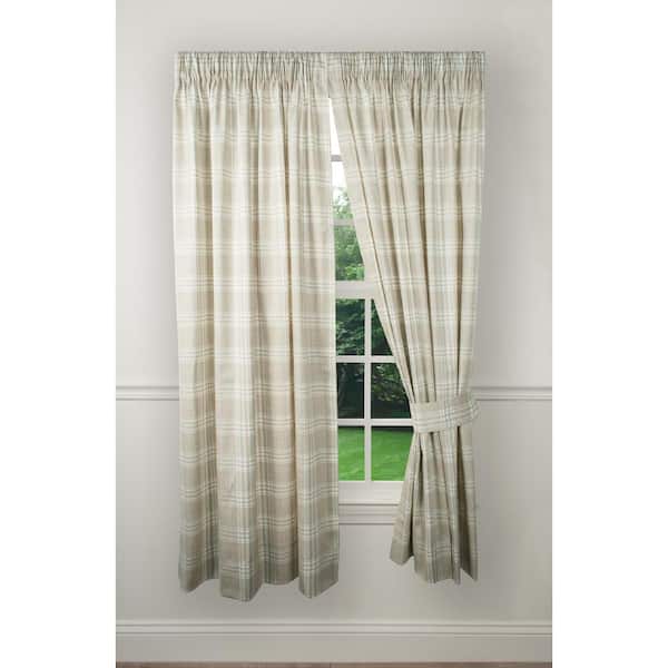 null Natural Plaid Rod Pocket Room Darkening Curtain - 84 in. W x 63 in. L (Set of 2)