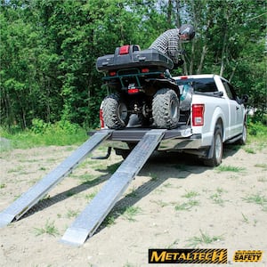 96 in. x 10 in. Portable Aluminum Ramps for Bike, Motorcycle and ATV, Loading Ramp for Pickup Truck and Trailer, 2-Pack