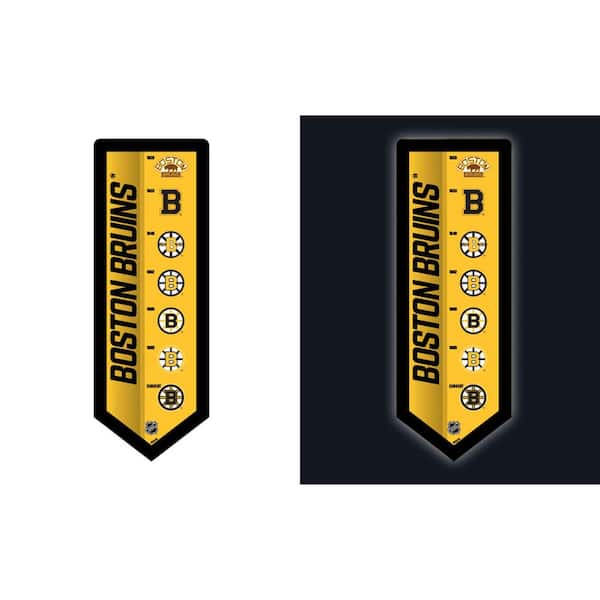 Evergreen Boston Bruins 23 in. x 9 in. Pennant Vintage Logo Plug-In LED Lighted Sign