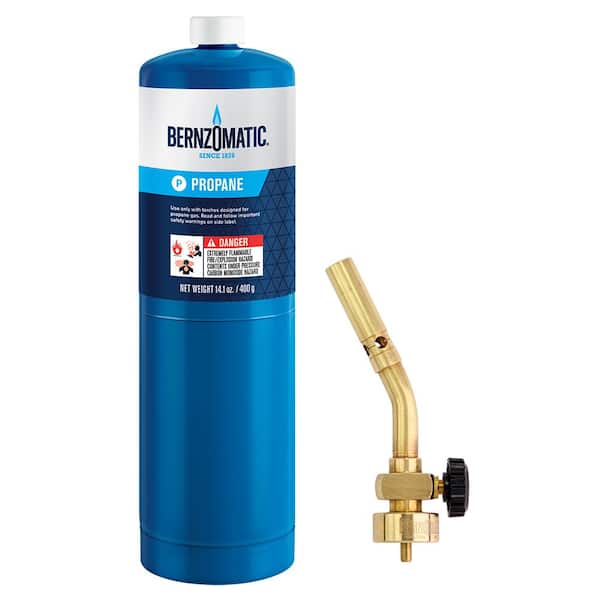 Bernzomatic Brass Torch Kit with 14.1 oz. Handheld Propane Gas Cylinder and Manual Ignition