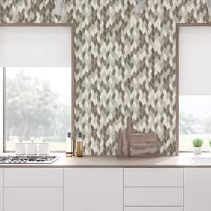 Blended Nature Mink English Oak 11.87 in. x 11.12 in. Geometric Glossy Natural Stone/Glass Mosaic (0.917 sq. ft./Each)