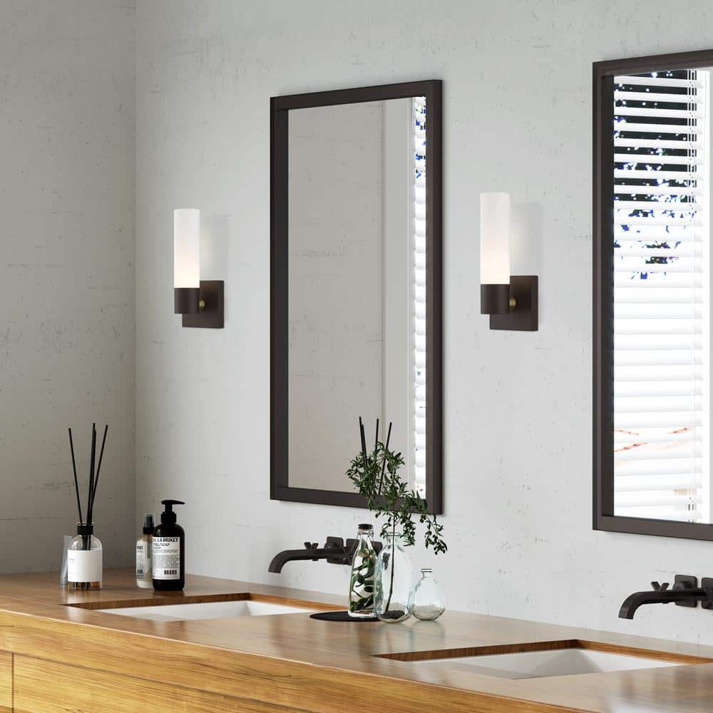 Aero Cylinder Sconce in Antique Brass and Bronze Finish