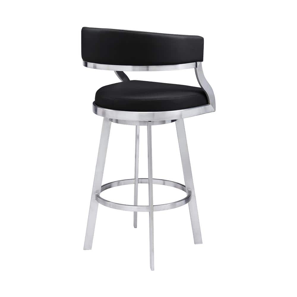 Saturn 30" Contemporary Black Metal Swivel Bar Stool