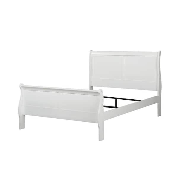 Acme Furniture Louis Philippe White Wood Frame Full Platform Bed