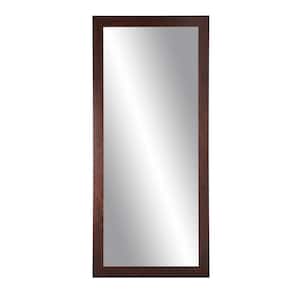 Medium Dark Walnut Modern Mirror (32 in. H X 65.5 in. W)