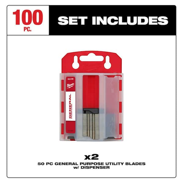 (2) 50PC General Purpose Utility Blades w/ Dispenser