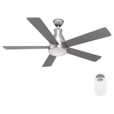Cobram 48 in. Integrated LED Indoor Nickel Ceiling Fan with Light Kit and Remote Control