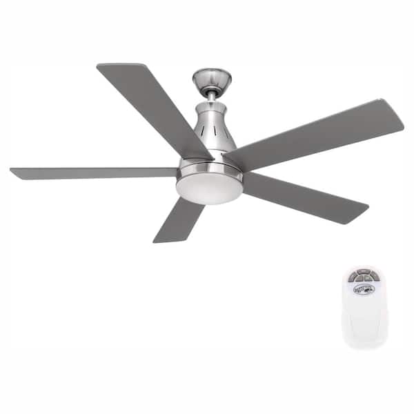 Hampton Bay Cobram 48 in. Integrated LED Indoor Nickel Ceiling Fan with Light Kit and Remote Control