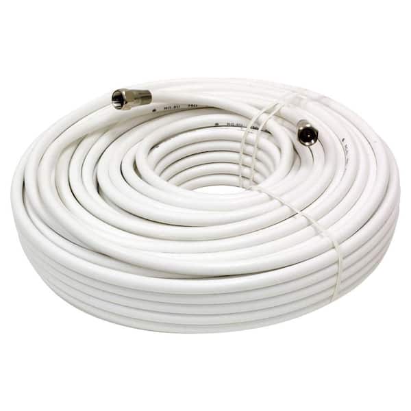 GE 100 ft. RG-6 Coaxial Cable - White