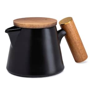 Ceramic Tea Pot with Stainless Steel Tea Infuser and Bamboo Lid, 20 oz.