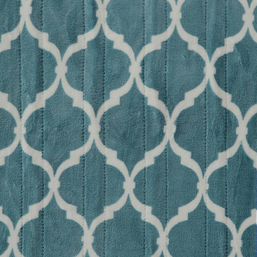 Teal Ogee Oversized Electric Heated Throw Blanket 60x70"