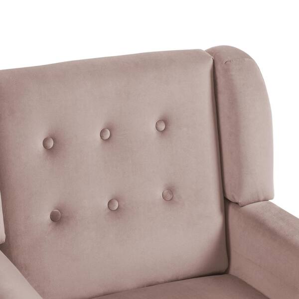 椅子 syakuyakusan Uixe Skin Pink Velvet Upholstery Arm Chair (Set of 1) SF0003