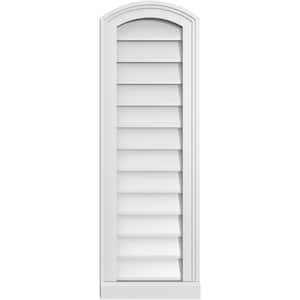12 in. x 36 in. Arch Top Surface Mount PVC Gable Vent: Functional with Brickmould Sill Frame