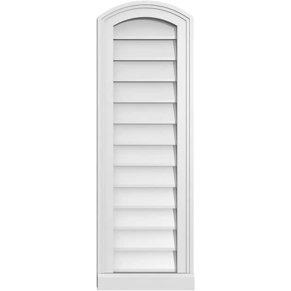 Ekena Millwork 12 in. x 36 in. Arch Top Surface Mount PVC Gable Vent: Functional with Brickmould Sill Frame