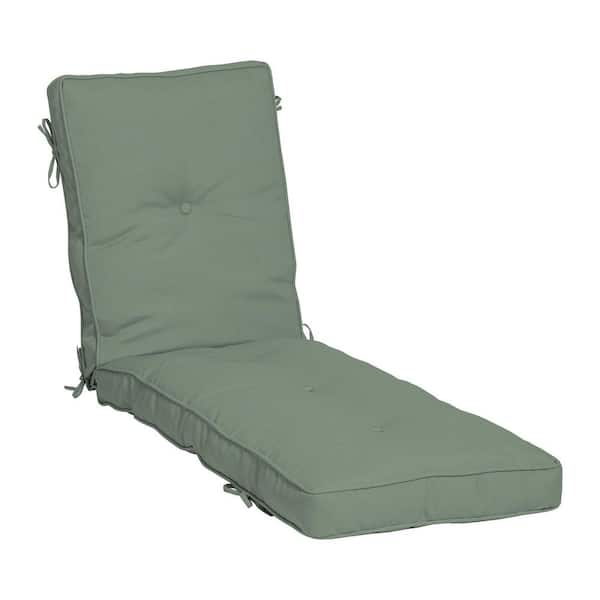 ARDEN SELECTIONS Plush Polyfill 22 in. x 76 in. Outdoor Chaise Lounge Cushion in Sage Green Texture