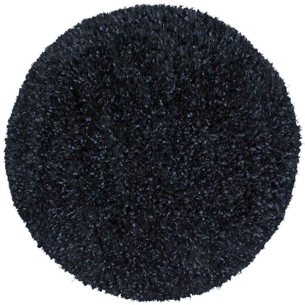 2 ft round black rug