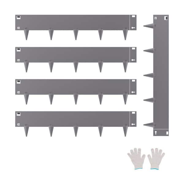 0.59 in. W x 39 in. L x 5 in. H Gray Edging Metal Steel Landscape Steel Garden Edging Borders Strips Hammer Edging