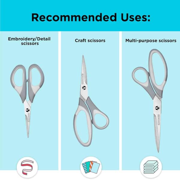 3pcs Stainless Steel Scissors For Office, Handicrafts And Household Use