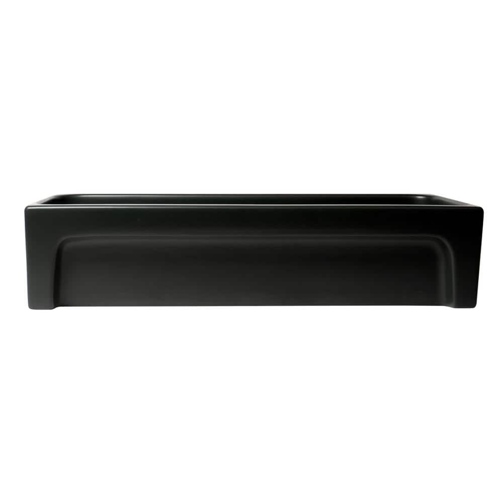 Matte Black Ceramic 36'' Trough Bathroom Sink