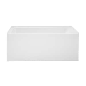 Voltaire 54 in. x 30 in. Left-Hand Drain Rectangular Alcove Bathtub with Apron in Glossy White