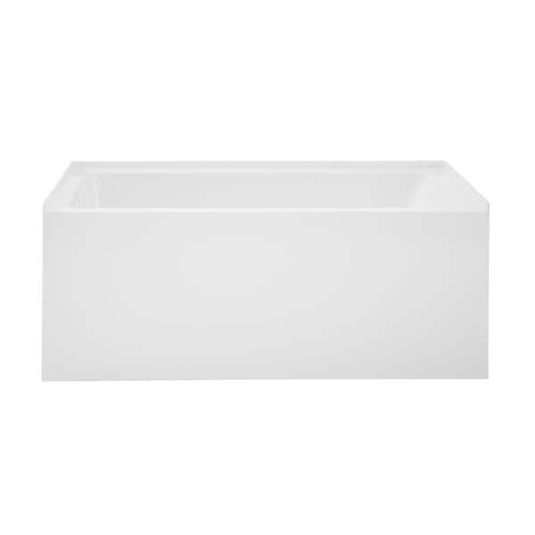 Swiss Madison Voltaire 54 in. x 30 in. Left-Hand Drain Rectangular Alcove Bathtub with Apron in Glossy White