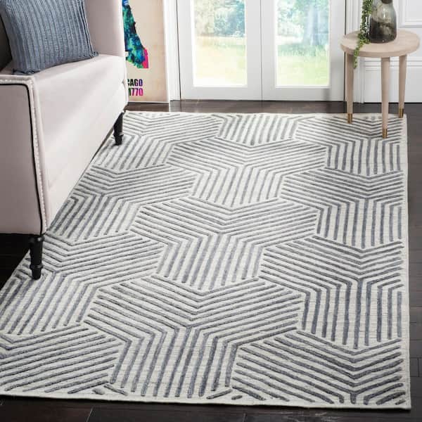 Mirage 5 ft. x 8 ft. Light Gray/Charcoal High-Low Geometric Area Rug