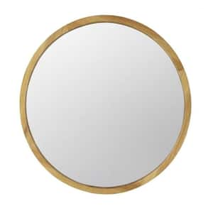 27.6 in. W x 27.6 in. H Wood Gold Vanity Mirror