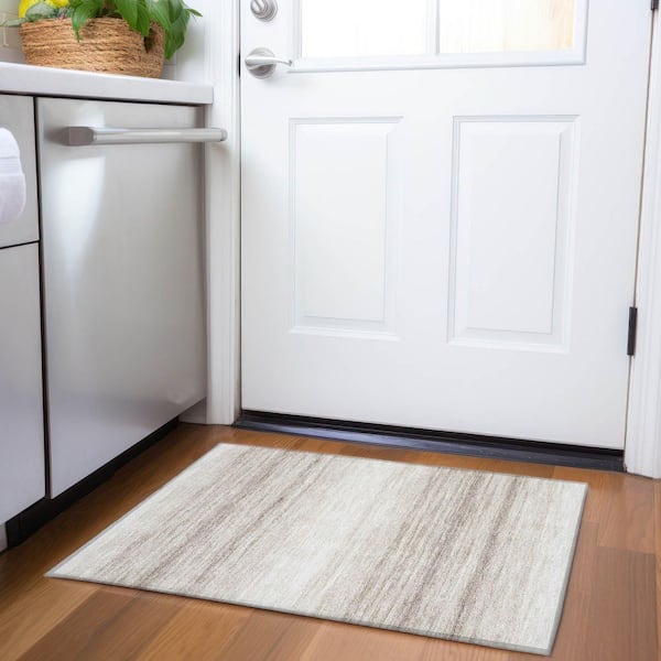 Mayfield Premium Machine Washable Abstract AMF1033 Ivory 2 ft. x 3 ft. Area Rug