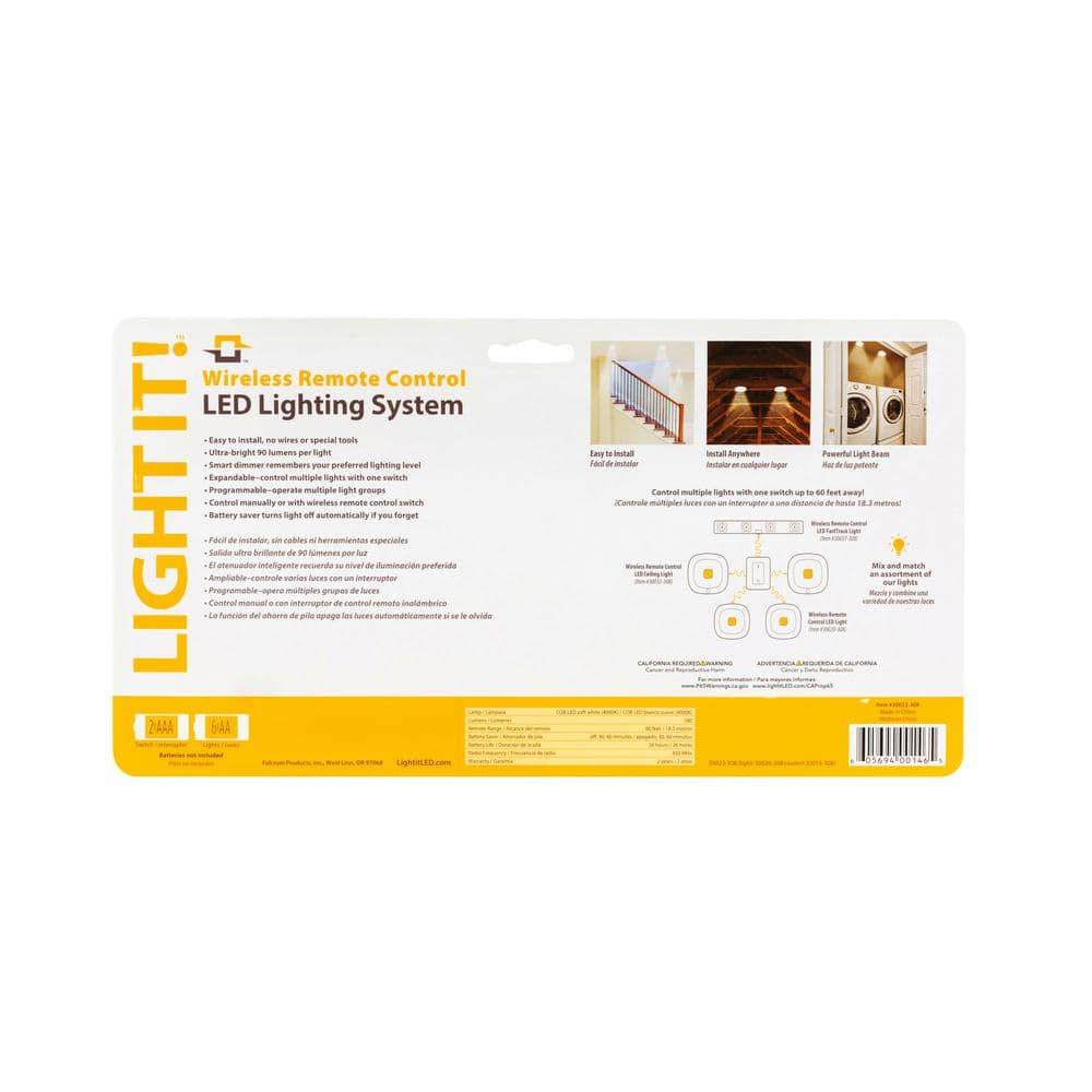 White Wireless LED Battery Powered Lighting System