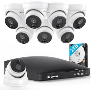 8-Channel 4K UHD 2TB DVR Security Camera System with 8 Wired Dome Cameras with PIR Motion Sensor
