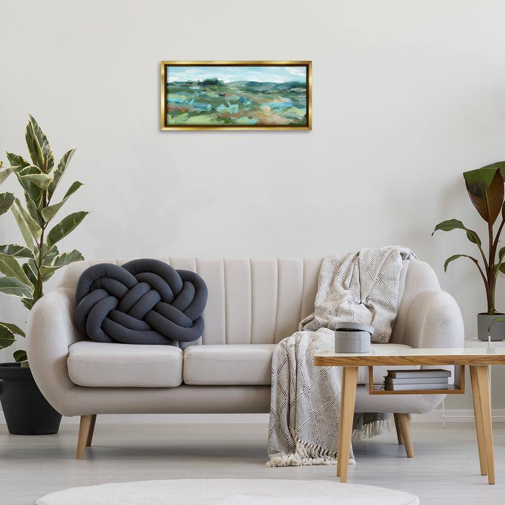Painterly Landscape Greenery by Carol Robinson Gold Floater Frame Nature Graphic Art Print 11 in. x 25 in. price history on PriceWatchPro
