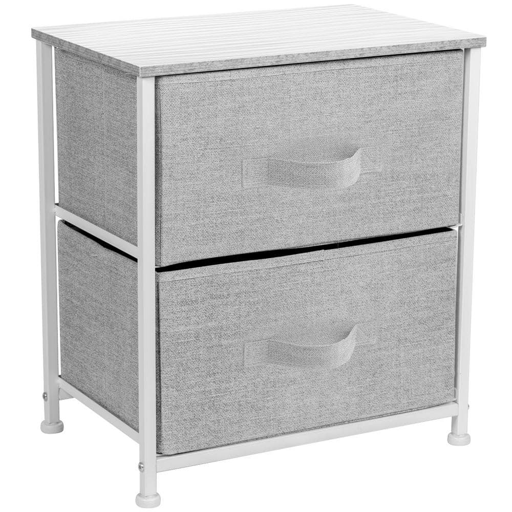 White Industrial Vertical Nursery Nightstand with Extra Deep Drawer