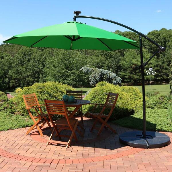 Sunnydaze Decor 9 6 Ft Offset Cantilever Patio Umbrella With Solar Led Lights In Emerald Rul 007 The Home Depot - How To Make A Patio Umbrella Canopy Sunnydaze Decor 9 6 Ft Offset Cantilever Patio Umbrella With Solar Led Lights In Emerald Rul 007 The Home Depot - How To Make A Patio Umbrella Canopy