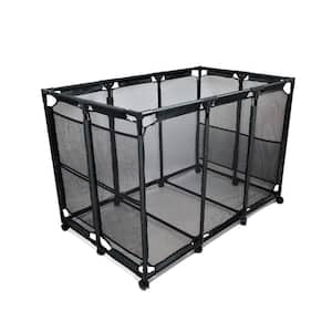 49.6 in. D x 30.5 in. W x 33.3 in. H Black Metal Outdoor Storage Cabinet with Wheels for Pool
