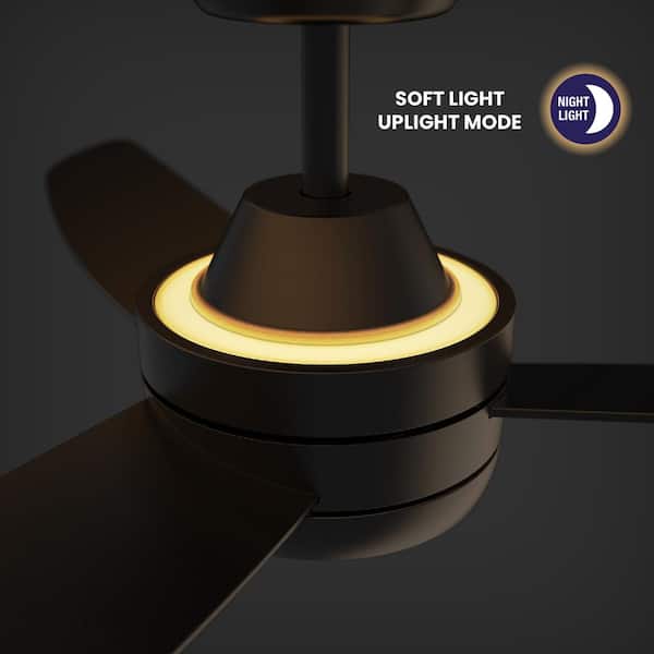 Joy 54 in. Integrated LED Matte Black Ceiling Fan with Adjustable Color Temperature and Night Light with Remote Control