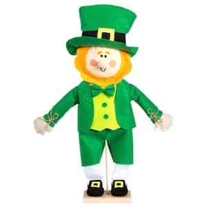 24 in. x 13 in. St. Patrick's Day MDF, Fabric Leprechaun Standing Decoration (2-Pack)