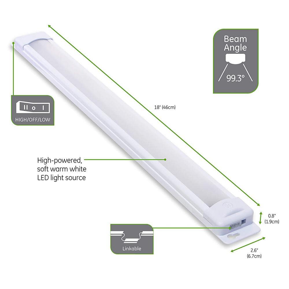 Enbrighten 18-inch White LED Under Cabinet Light Fixture