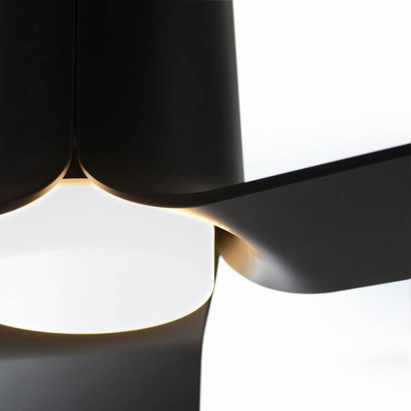 Generation Lighting - Fan Peel Smart 52 in. Indoor/Outdoor Midnight Black Standard Downrod Mount Ceiling Fan with LED Light Kit and Remote