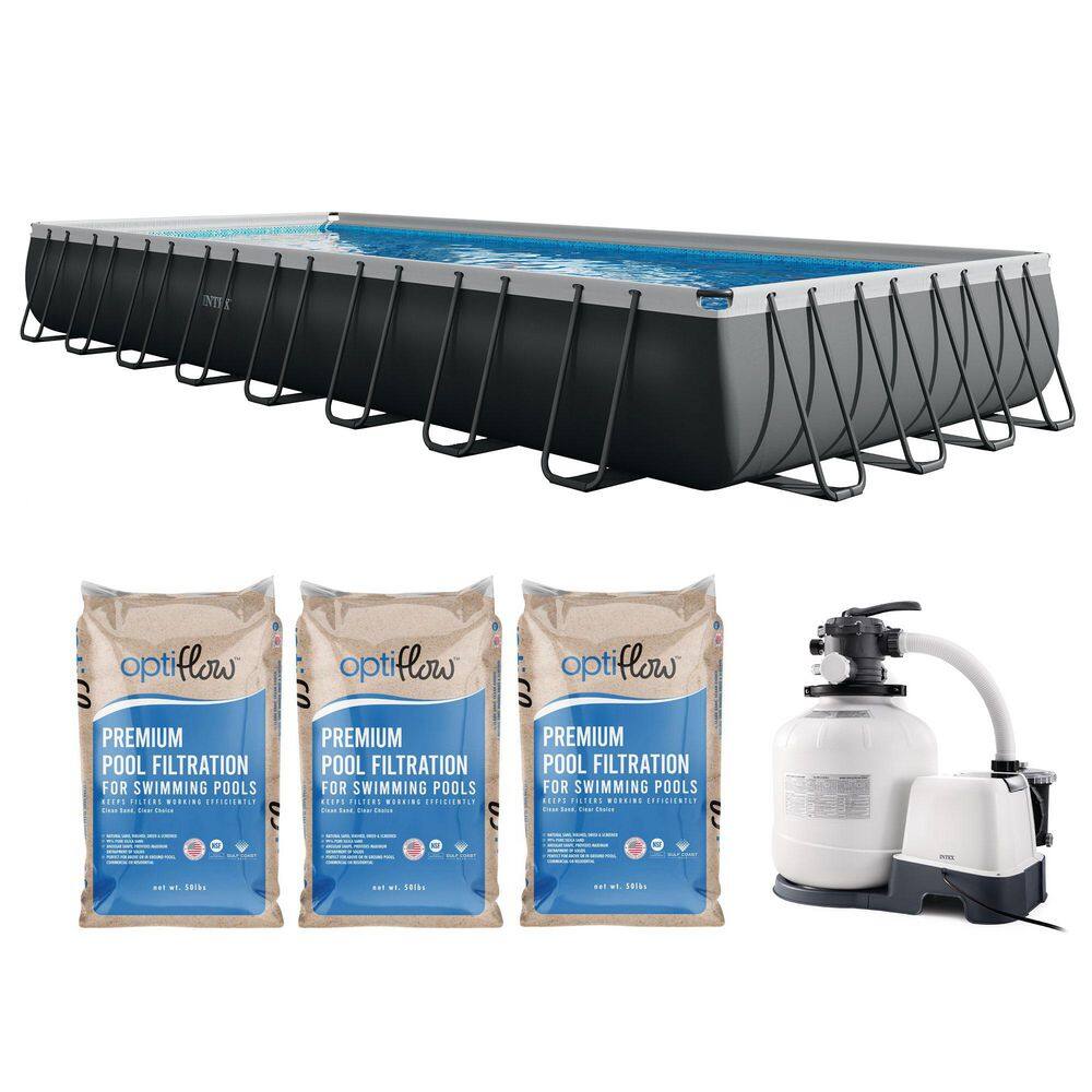 Ultra XTR 32 ft. x 16 ft. Rectangle 52 in. Above Ground Pool Set with OptiFlow Premium Filter Sand price history on PriceWatchPro