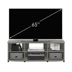 Montale 59 in. French Oak Grey TV Stand with Shelves for TV up to 65 in.