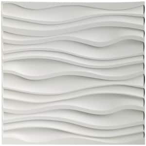 19.7 in. x 19.7 in. Decorative PVC 3D Wall Panels Wavy Wall Design (12-Pack)