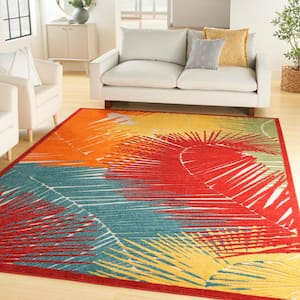 Aloha Multicolor 10 ft. x 13 ft. Nature-inspired Contemporary Area Rug
